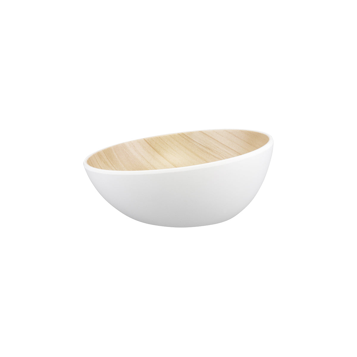 Zicco Melamine Echo White / Birch Round Bowl 252x110mm