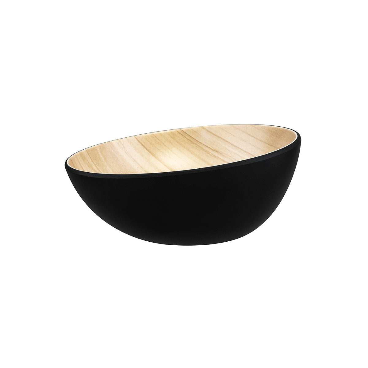 Zicco Melamine Echo Black / Birch Round Bowl 285x138mm