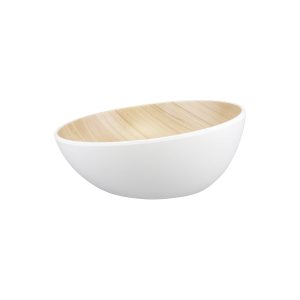 Zicco Melamine Echo White / Birch Round Bowl 285x138mm