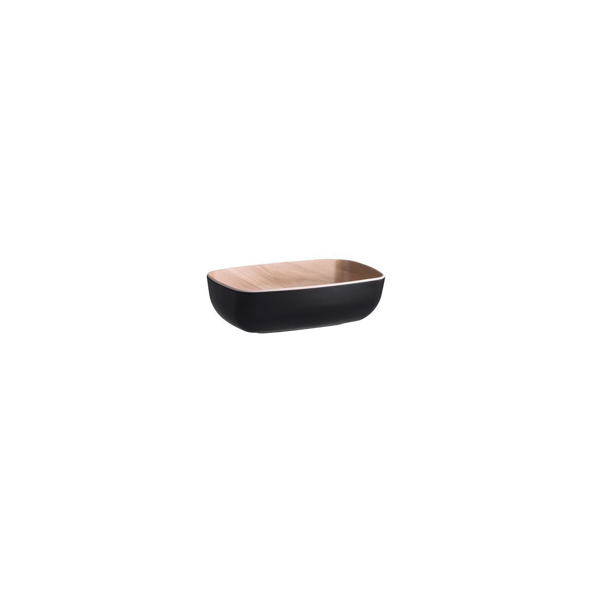 Zicco Melamine Echo Black / Birch Serving Bowl 176x108x55mm