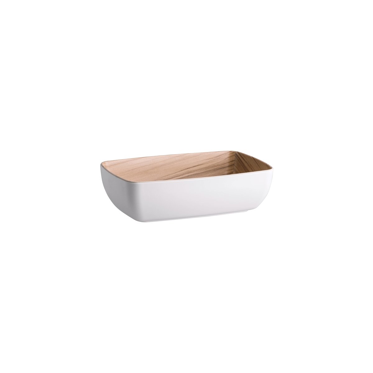 Zicco Melamine Echo White / Birch Bowl 265x162x75mm