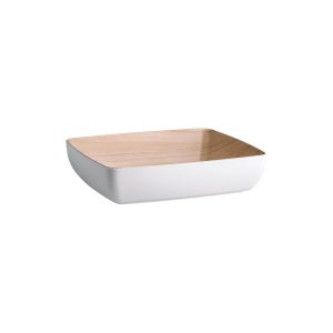 Zicco Melamine Echo White / Birch Serving Bowl 325x265x75mm