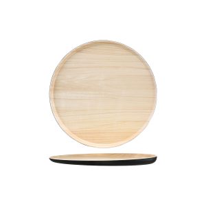 Zicco Melamine Echo Black / Birch Round Platter 329x26mm