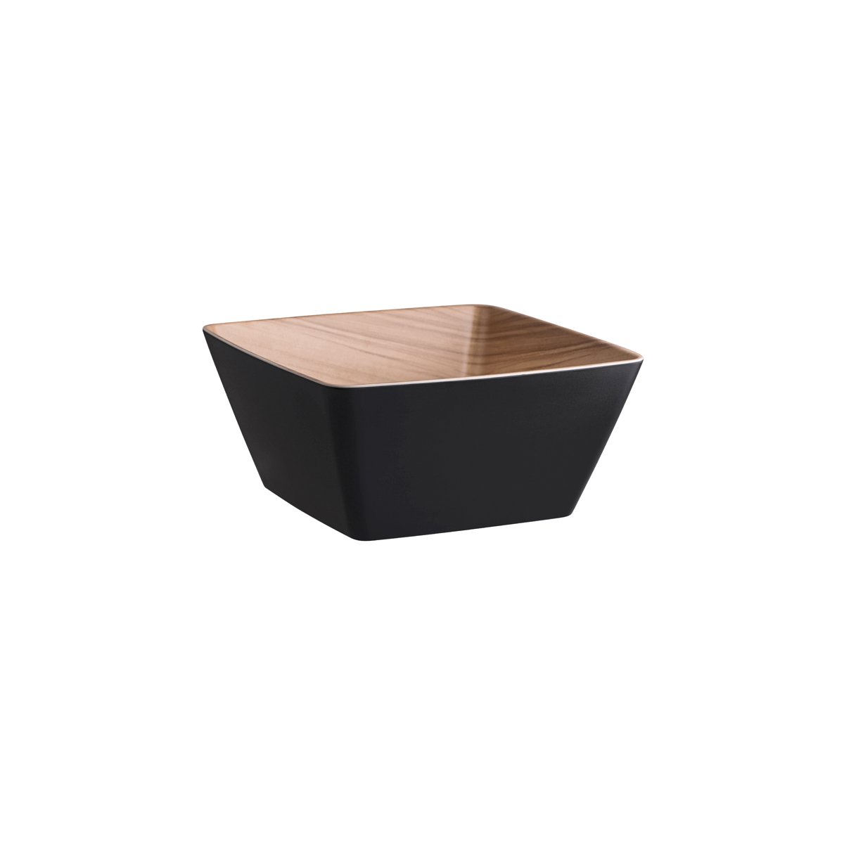 Zicco Melamine Echo Black / Birch Square Bowl 250x250x120mm