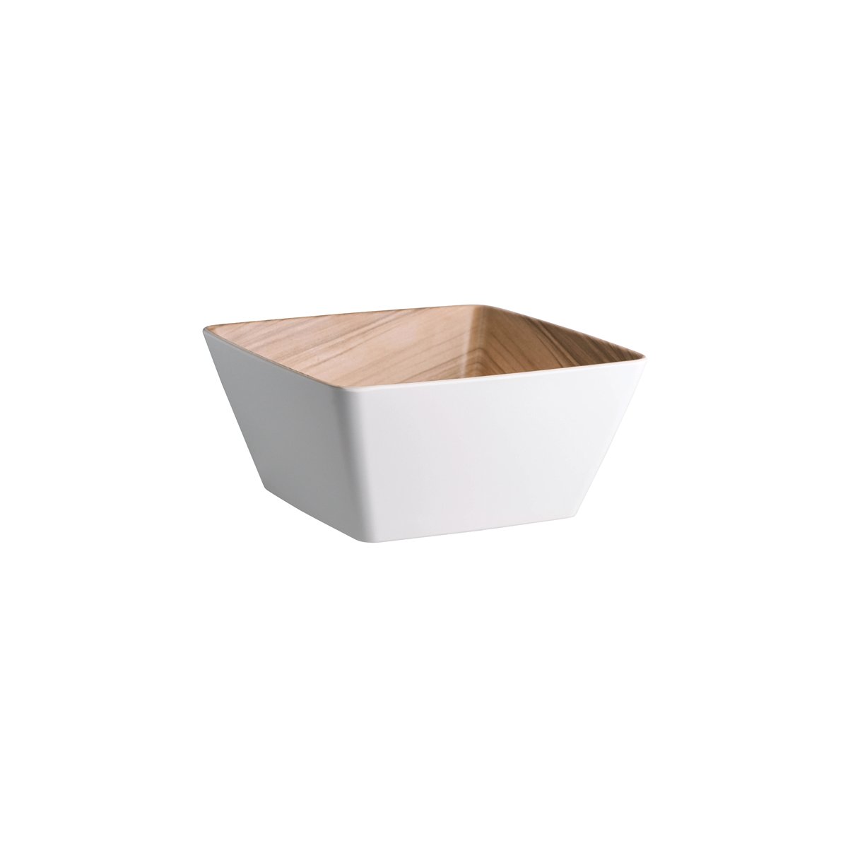 Zicco Melamine Echo White / Birch Square Bowl 250x250x120mm