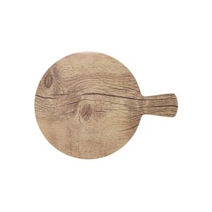 Wood Effect Oak Round Platter with Handle 230mm