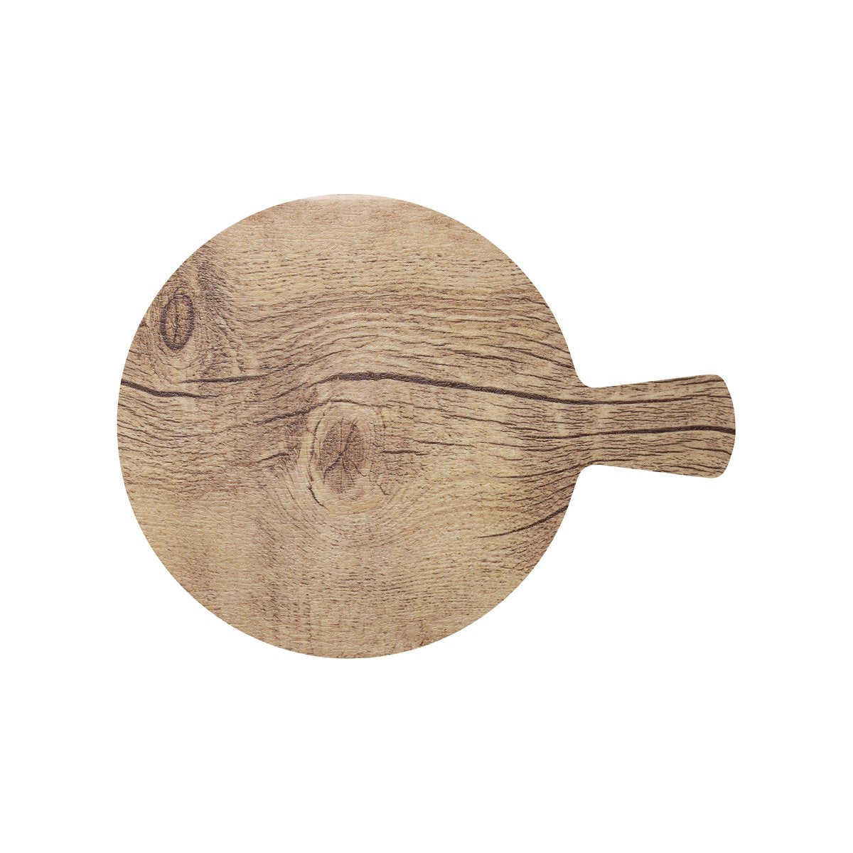 Wood Effect Oak Round Platter with Handle 280mm