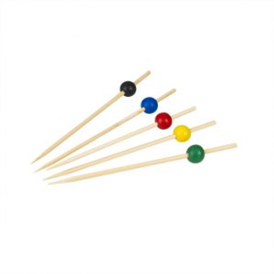 Belix Bamboo Skewer - Party Pick Assorted Colours 120mm (100pcs/Pack)
