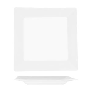 White Square Plate Wide Rim 400x400mm
