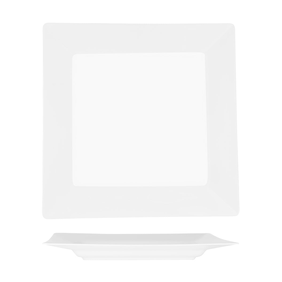 White Square Plate Wide Rim 400x400mm