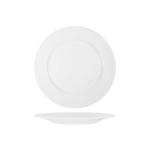 White Round Plate Raised Rim 230mm