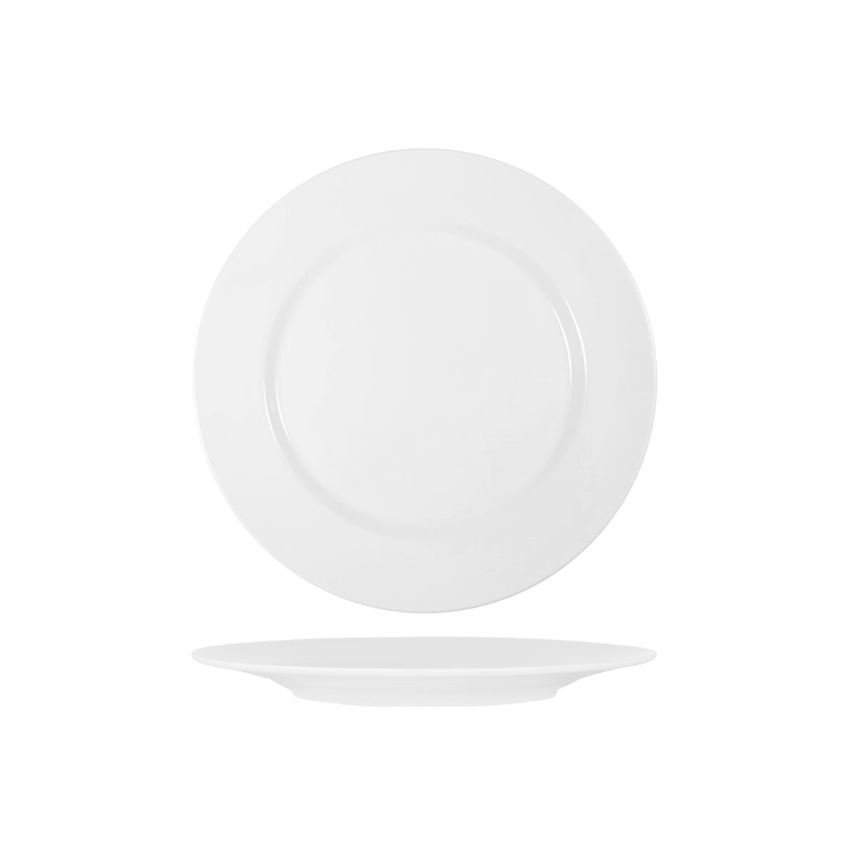 White Round Plate Raised Rim 230mm