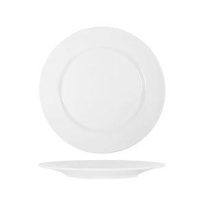 White Round Plate Raised Rim 254mm