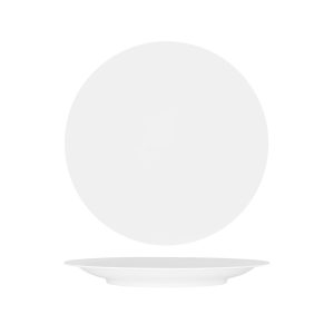 White Round Rimmed Platter 400mm