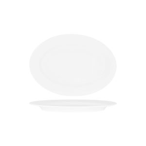 White Oval Rimmed Platter 300x220mm