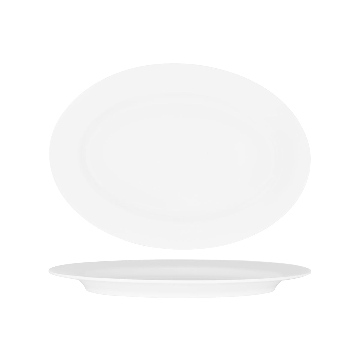 White Oval Rimmed Platter 360x250mm