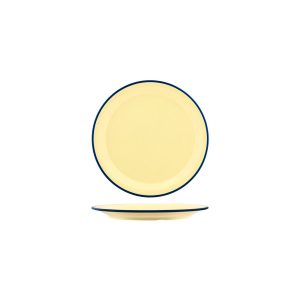 Vintage Yellow / Blue Rim Round Plate 190mm