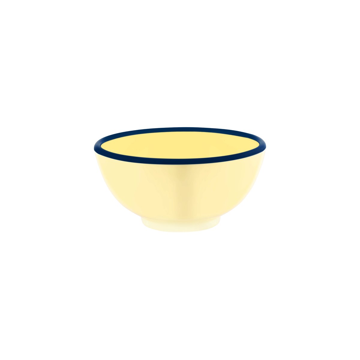 Vintage Yellow / Blue Rim Round Bowl 175x80mm / 1100ml