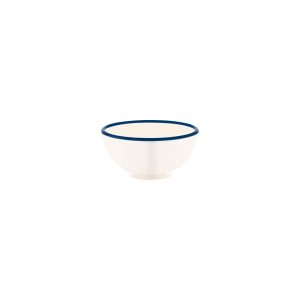 Vintage Cream / Blue Rim Round Bowl 125x65mm / 430ml