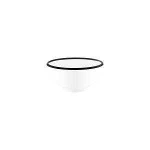 Vintage White / Black Rim Round Bowl 150x70mm / 710ml