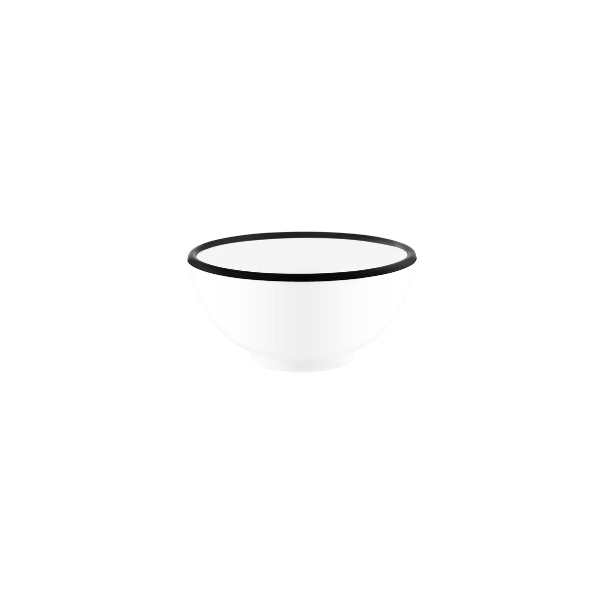 Vintage White / Black Rim Round Bowl 150x70mm / 710ml