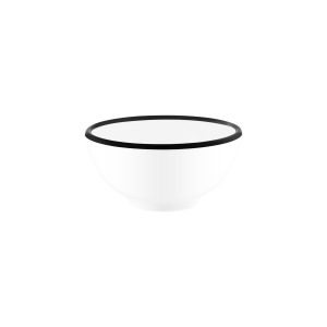 Vintage White / Black Rim Round Bowl 175x80mm / 1100ml