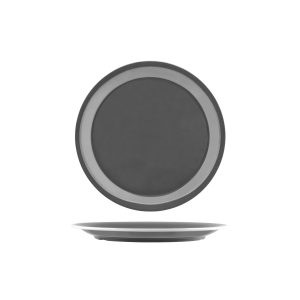 Vintage Grey / White Rim Round Plate 265mm