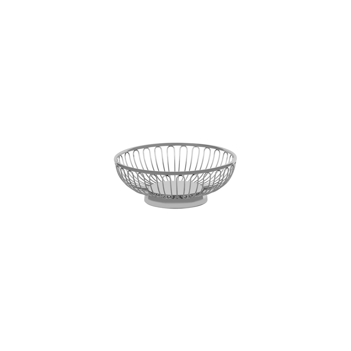 Round Wire Basket Solid Base Stainless Steel 172x60mm