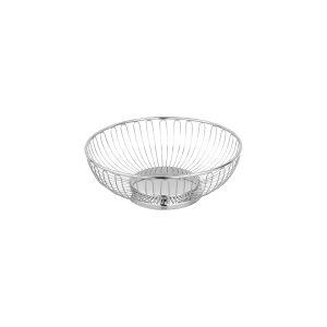 Round Wire Basket Solid Base 18/10 Stainless Steel 245x80mm