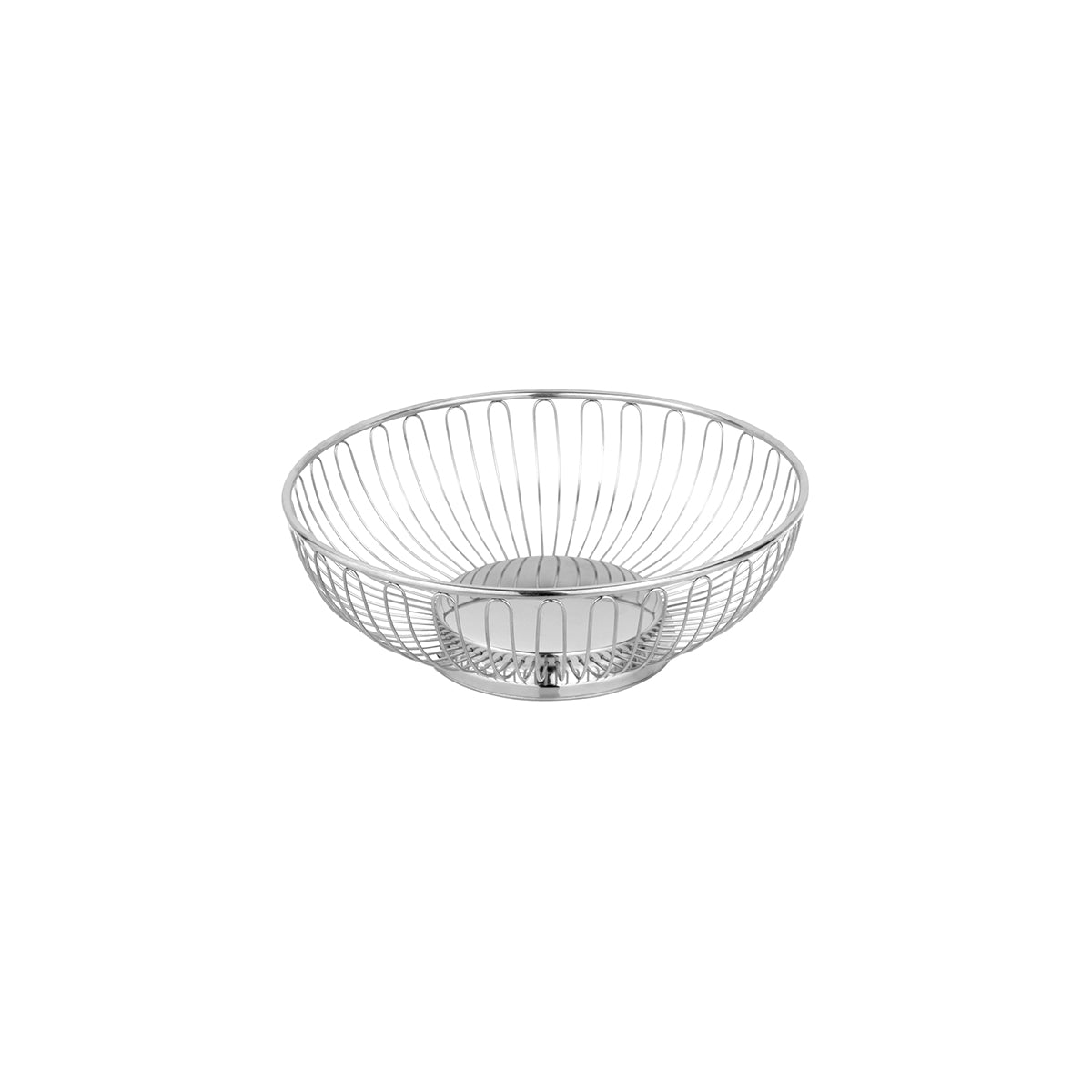 Round Wire Basket Solid Base 18/10 Stainless Steel 245x80mm