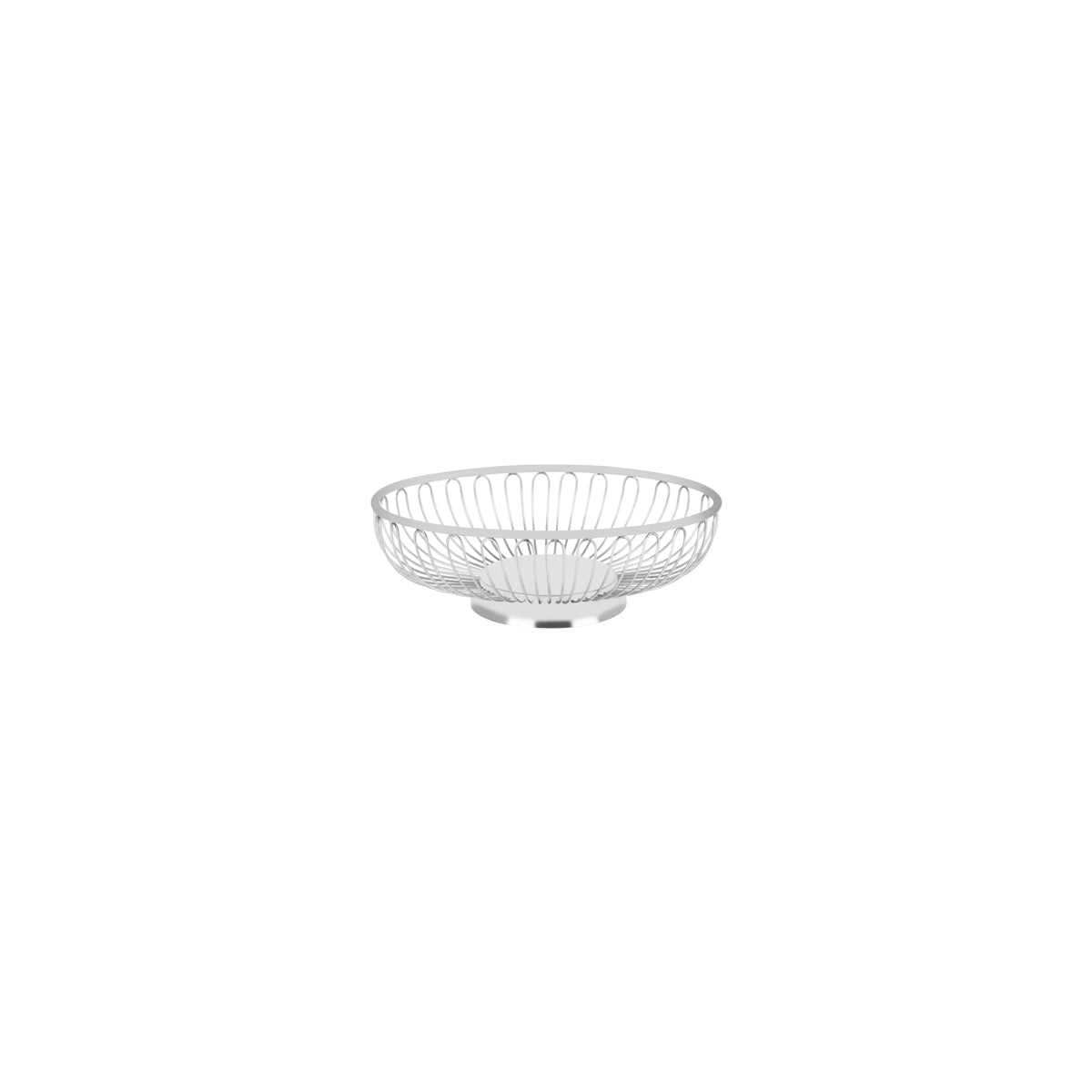 Oval Wire Basket Solid Base Stainless Steel 198x145x60mm