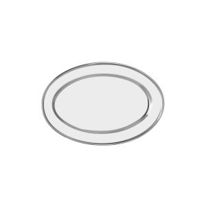Oval Platter Rolled Edge Stainless Steel 400x315mm