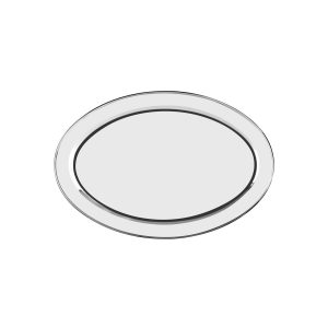 Oval Platter Rolled Edge Stainless Steel 450x355mm