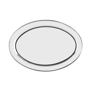 Oval Platter Rolled Edge Stainless Steel 550x445mm