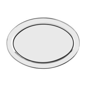Oval Platter Rolled Edge Stainless Steel 600x478mm