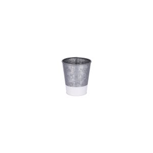 Coney Island Galvanised Pot with White Base 95x105mm