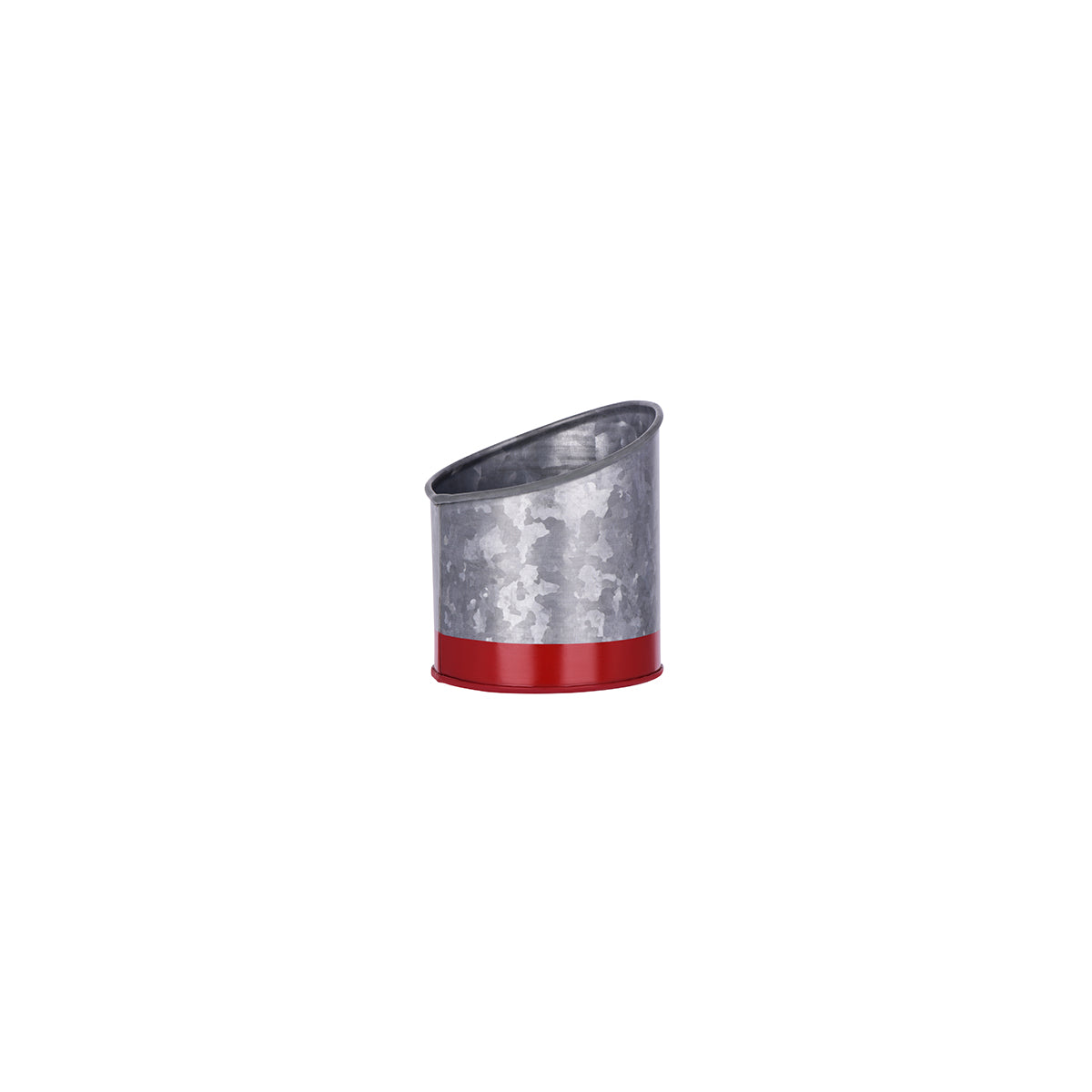 Coney Island Slant Galvanised Pot with Red Base 105x115mm