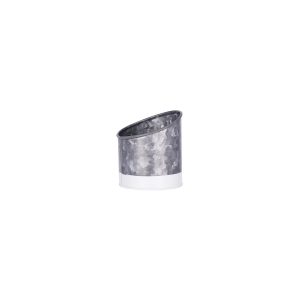 Coney Island Slant Galvanised Pot with White Base 105x115mm