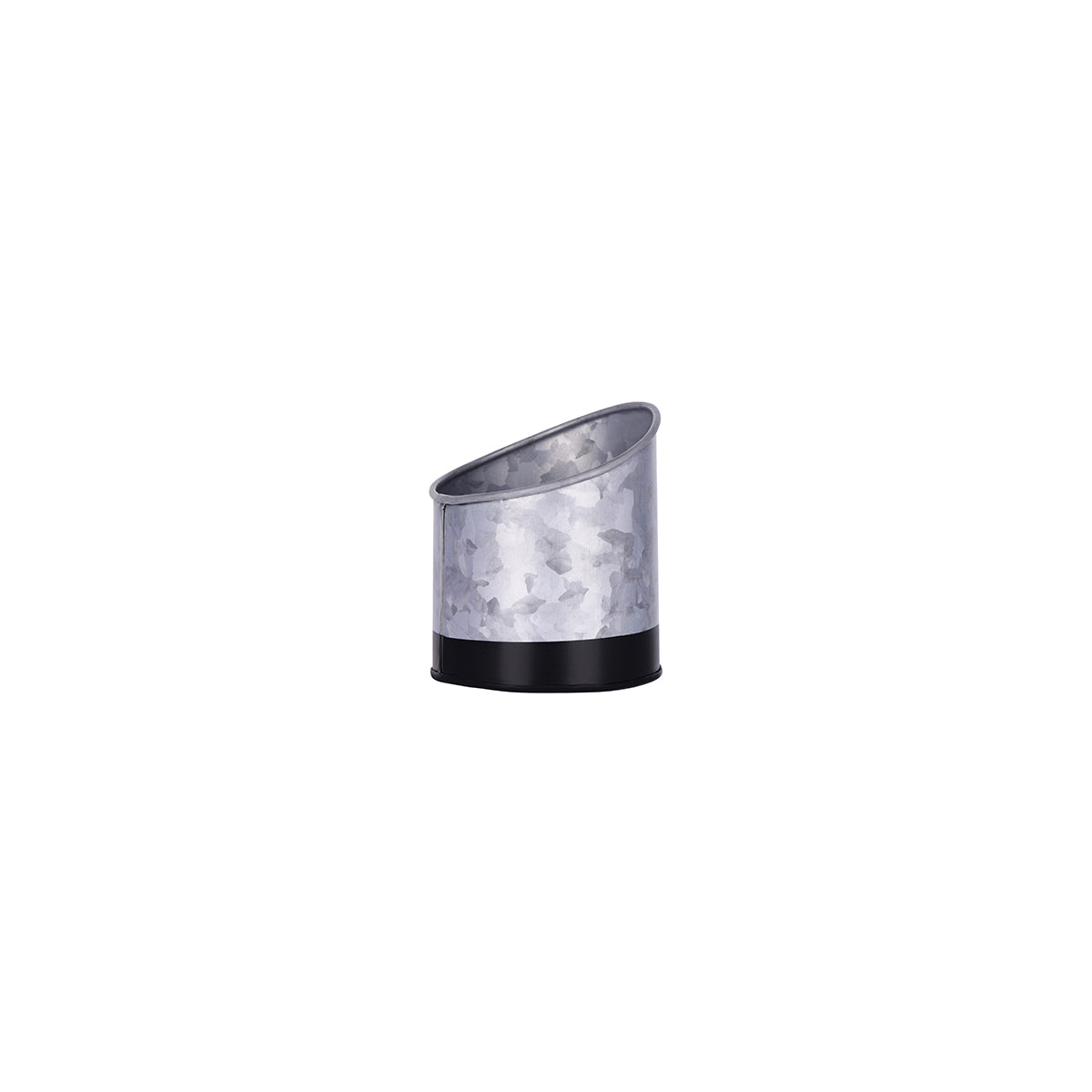 Coney Island Slant Galvanised Pot with Black Base 105x115mm