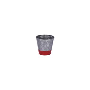 Coney Island Flared Galvanised Pot with Red Base 105x100mm