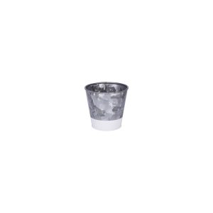 Coney Island Flared Galvanised Pot with White Base 105x100mm