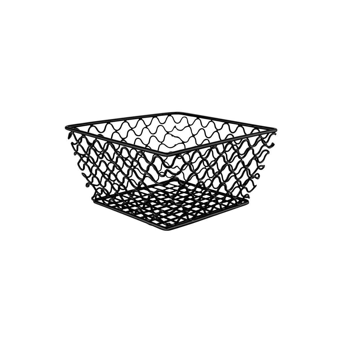 Coney Island Patina Square Wire Basket Black 205x205x105mm