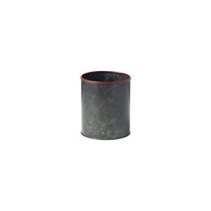 Coney Island Pot Black Galvanised with Red Rim 120x140mm