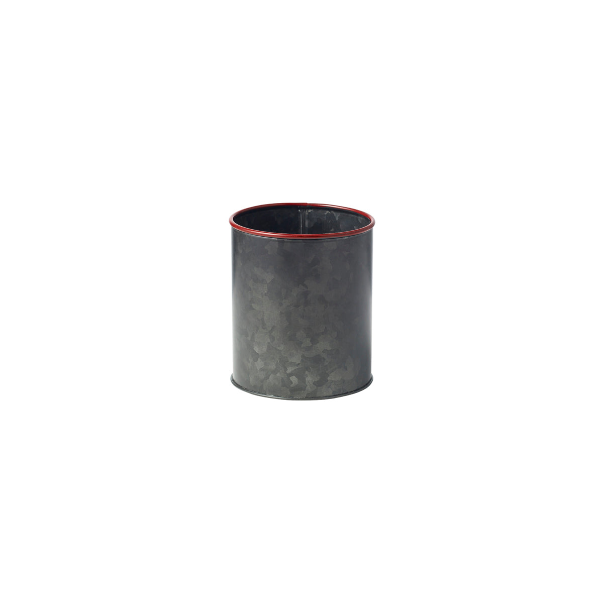 Coney Island Pot Black Galvanised with Red Rim 120x140mm
