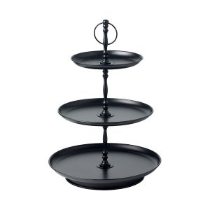 Coney Island Tea Stand 3-Tier Black Galvanised 180/250/310x470mm