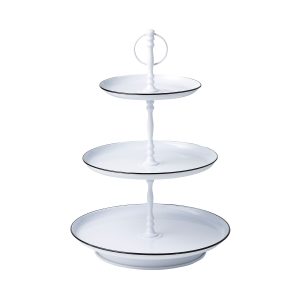 Coney Island Tea Stand 3-Tier White Galvanised 180/250/310x470mm
