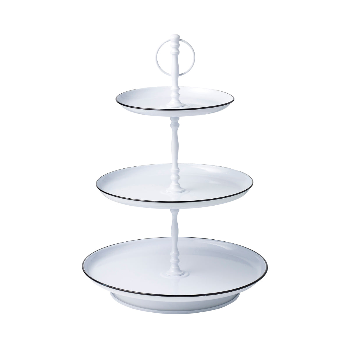 Coney Island Tea Stand 3-Tier White Galvanised 180/250/310x470mm
