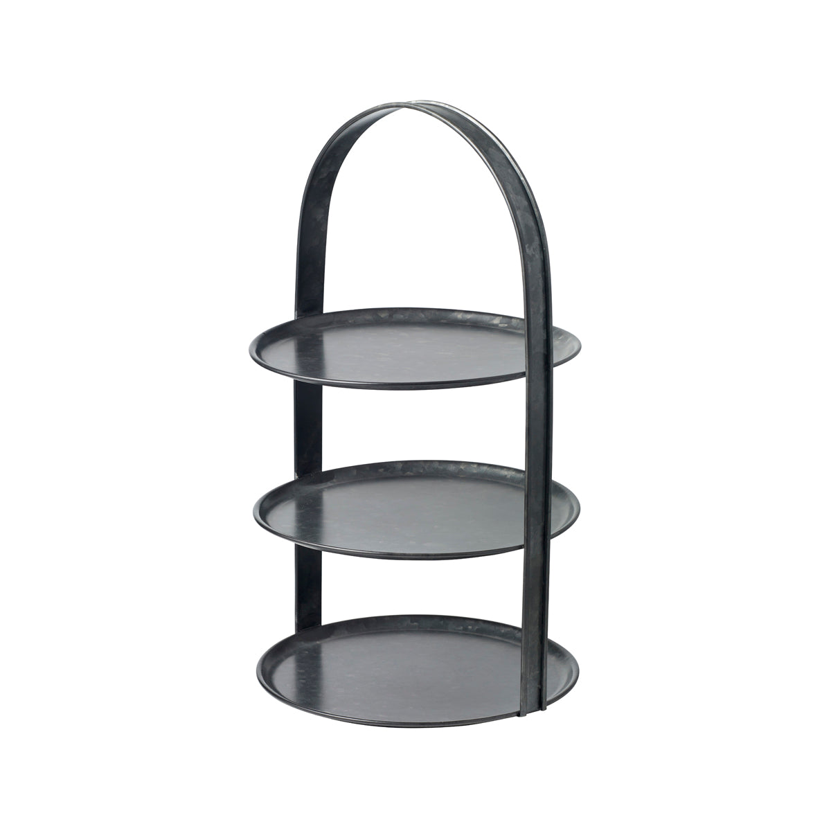 Coney Island Tea Stand 3-Tier Fixed Black Galvanised 310x510mm