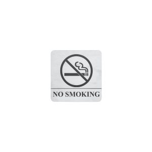 Wall Sign "NO SMOKING" Stainless Steel 130x130mm Pack of 2