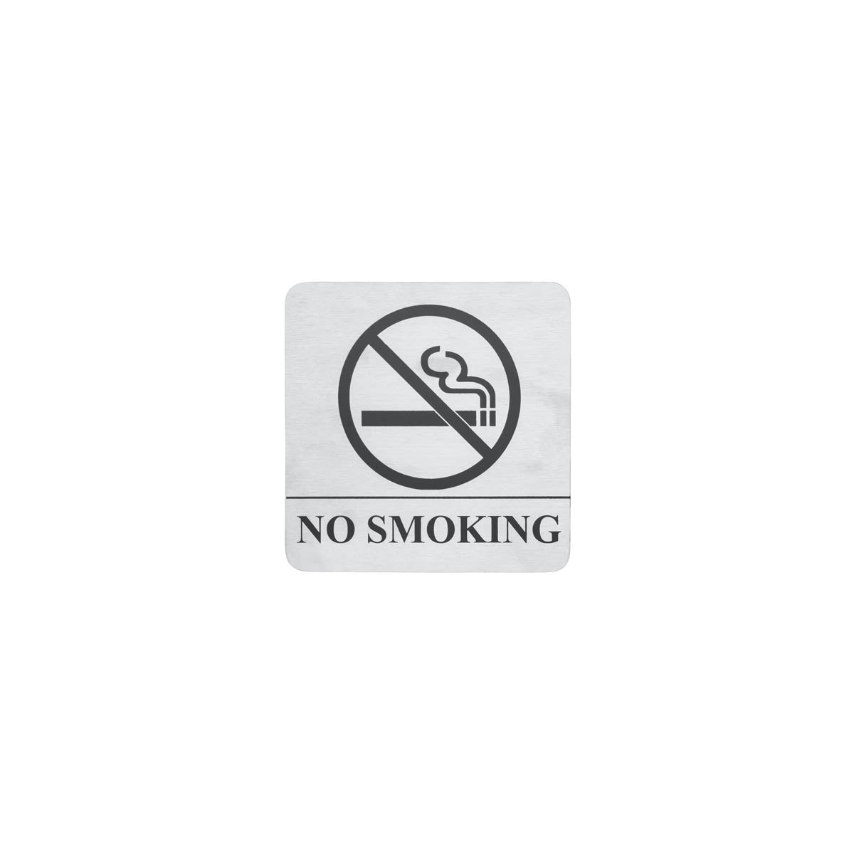Wall Sign "NO SMOKING" Stainless Steel 130x130mm Pack of 2